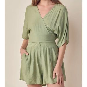 Lush Crossover Tie Back Romper